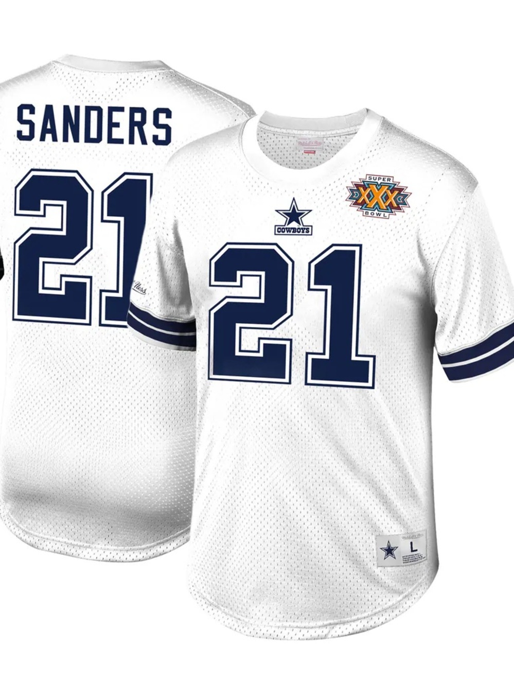 NWOT Mitchell & Ness Deion Sanders 21 Dallas Cowboys Mesh Jersey SIZE LARGE